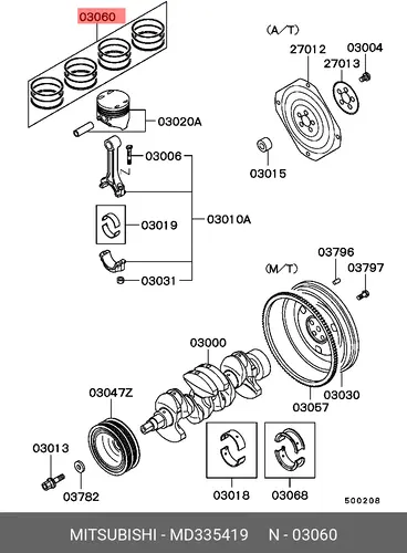 Кольца поршневые MITSUBISHI MD335419