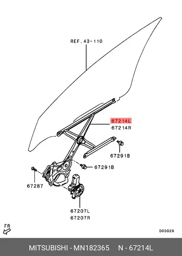 Стеклоподъемник  MITSUBISHI MN182365