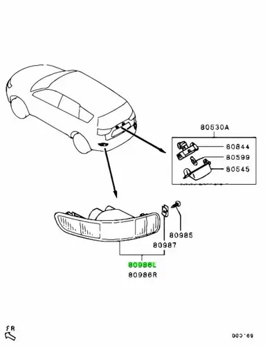 Катафот (световозвращатель) MITSUBISHI 8355A003