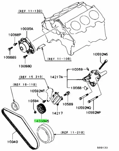 MD359746 MITSUBISHI НАТЯЖИТЕЛЬ-РОЛИК ГЕНЕРАТОРА РЕМНЯ EA5