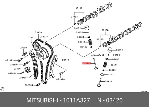 клапан выпускной!\ Mitsubishi Lancer 07> 1011A327