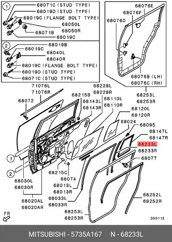 Стеклоподъемник  MITSUBISHI 5735A167