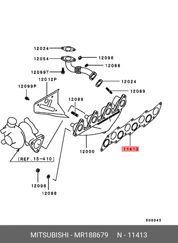 Прокладка коллектора MITSUBISHI MR188679