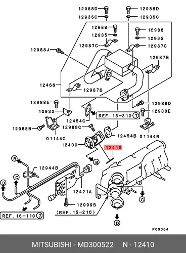 Прокладка коллектора MITSUBISHI MD300522