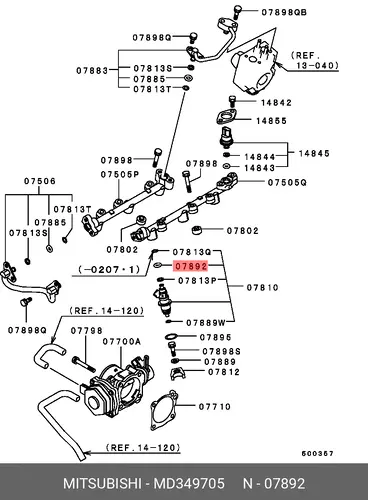 Кольцо уплотнительное автомобильное MITSUBISHI MD349705