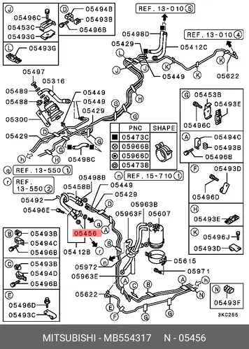 Кольцо уплотнительное автомобильное MITSUBISHI MB554317