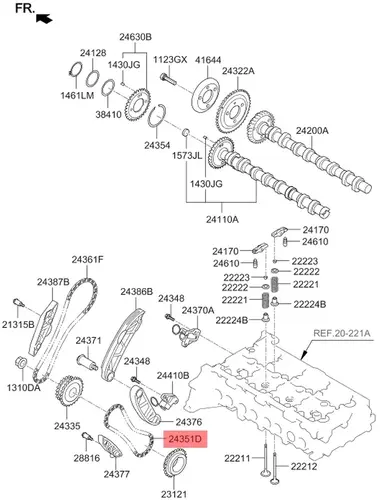 Цепь грм 243512F000 MOBIS