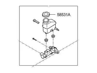 cylinder assy-brake master 585102H000 MOBIS