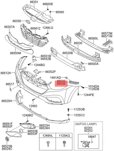 86514-2Y000 Кронштейн бампера Hyundai/Kia MOBIS