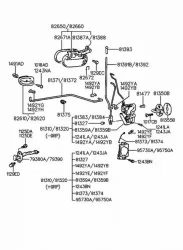 Ручка двери MOBIS 8262022001LG