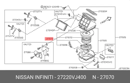 Вентилятор отопителя NISSAN 27220VJ400