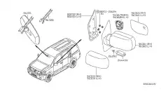 Зеркало левое 96302ZC60A NISSAN