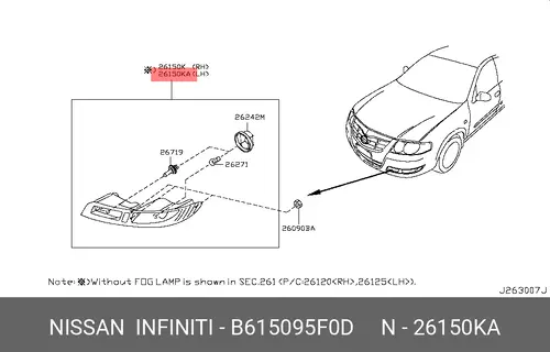 Фара противотуманная NISSAN B615095F0D