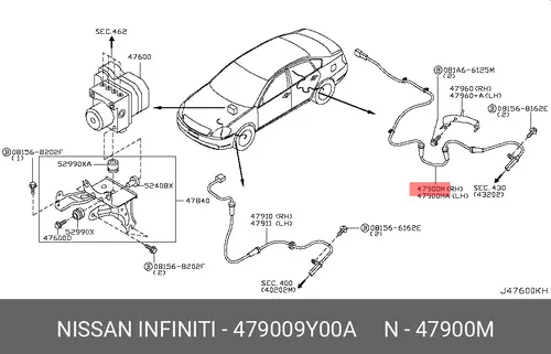 Датчик ABS NISSAN 479009Y00A