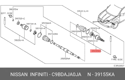 ПЫЛЬНИК ШРУСА NISSAN C9BDAJA0JA