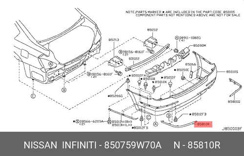  МОЛДИНГ БАМПЕРА 850759W70A NISSAN