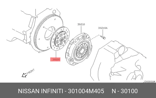 Диск сцепления NISSAN 301004M405