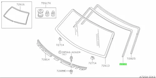 МОЛДИНГ ЛОБ СТЕКЛА 72751VB000 NISSAN