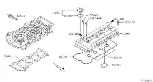 Прокладка ГБЦ NISSAN 11044AU000