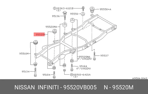 ПОДУШКА КУЗОВА 95520VB005 NISSAN