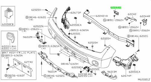  NISSAN КРОНШТЕЙН 62244EB300