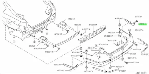 NISSAN КРОНШТЕЙН БАМПЕРА RH 85220JN20A
