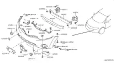 кронштейн бампера переднего левый!\ Nissan 622231AA2A