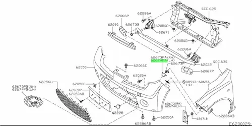  КЛИПСА ПЛАСТИКОВАЯ 62227AX600 NISSAN