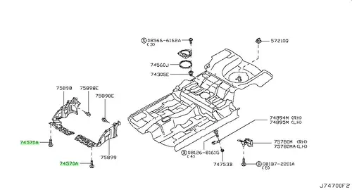  БОЛТ КРЕПЕЖНЫЙ - 0146195F0F NISSAN