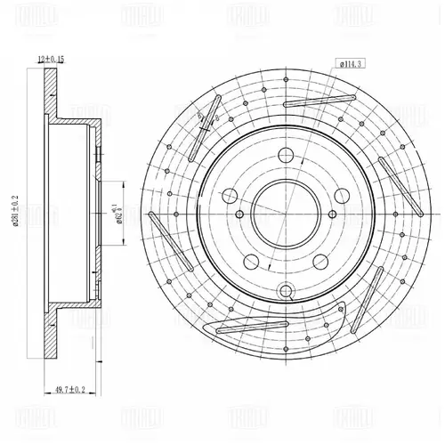 Тормозной диск TRIALLI DF 170S