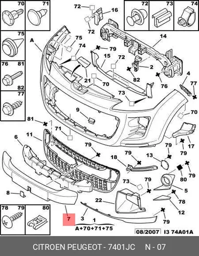  НАКЛАДКА БАМПЕРА ПЕРЕДНЕГО 4007 7401 JC PSA