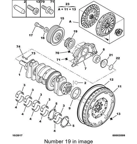 Шкив коленвала PSA 0513 A2
