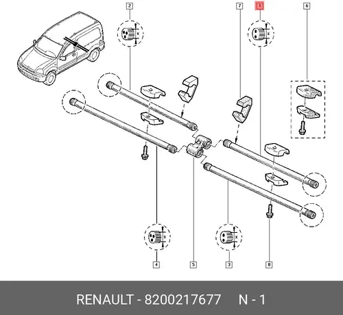 ТОРСИОН ЗАДНИЙ KANGOO 8200217677 RENAULT