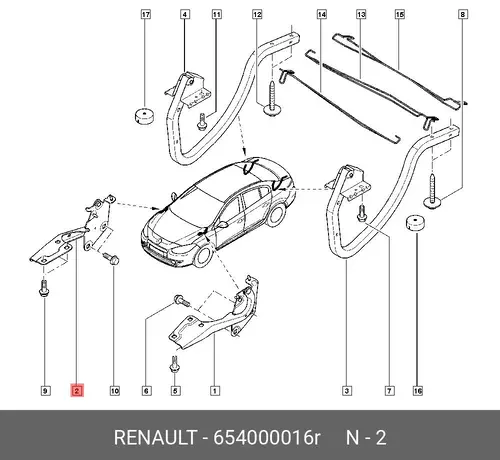 петля капота прав.!\ Renault 654000016R