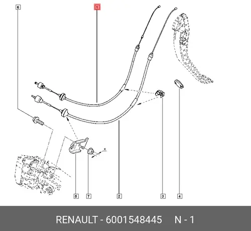 Трос сцепления RENAULT 6001548445