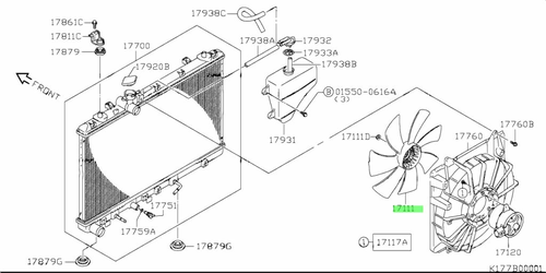 КРЫЛЬЧАТКА 1711180JA0 SUZUKI