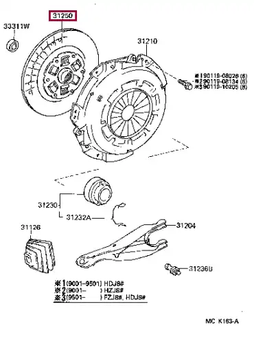 Диск сцепления TOYOTA / LEXUS 3125060286