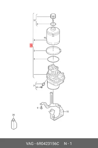Насос гидроусилителя руля VAG 6R0423156C