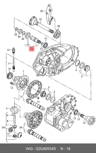 вал КПП! \VW 02G409345 VAG