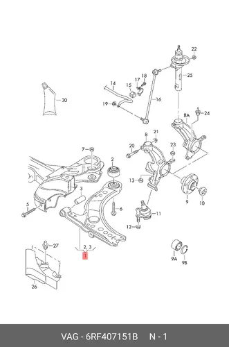 Рычаг подвески VAG 6RF407151B