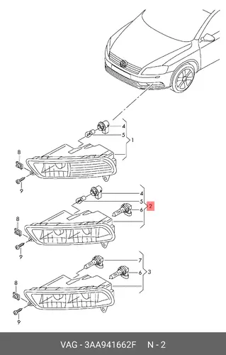 Фара противотуманная VAG 3AA941662F