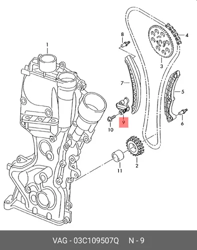 НАТЯЖИТЕЛЬ ЦЕПИ 03C109507Q VAG
