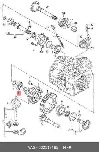 PОЛИКОВЫЙ ПОДШИПНИК 002517185 VAG