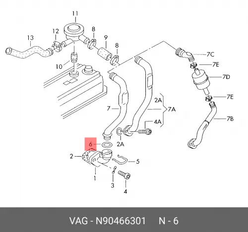 Кольцо уплотнительное автомобильное VAG N90466301