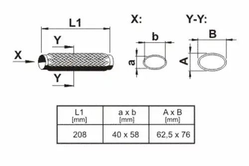 Гофра глушителя ERNST 460293 L= d=