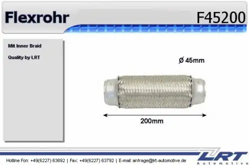 Гофра глушителя LRT F45200 L= d=