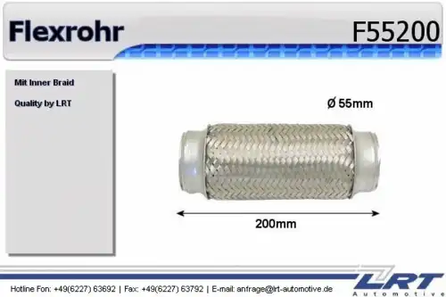 Гофра глушителя LRT F55200 L= d=