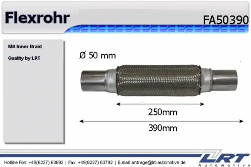 Гофра глушителя LRT FA50390 L= d=
