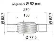 Гофра глушителя ERNST 460644 L= d=