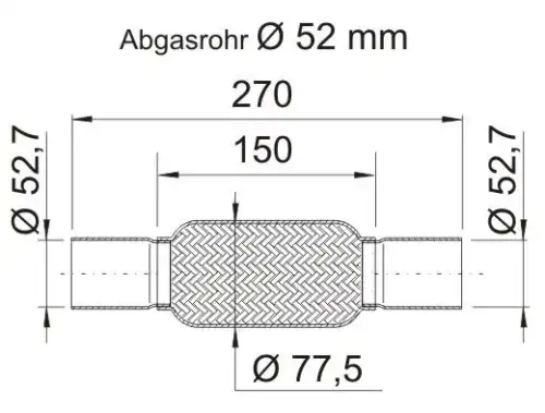 Гофра глушителя ERNST 460644 L= d=